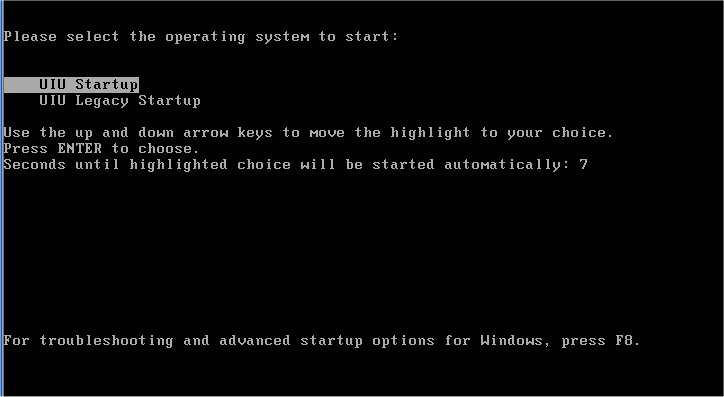 uiu xp boot menu