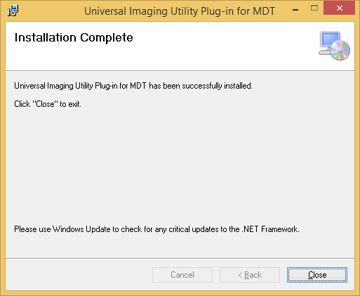 UIU MDT installation complete