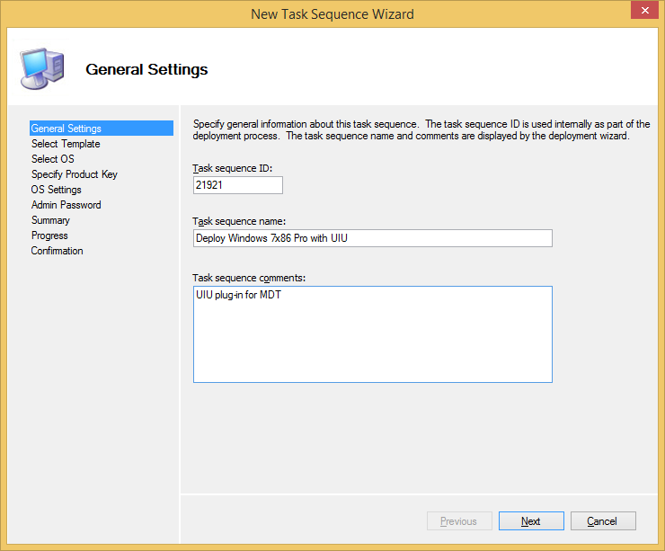 UIU MDT general settings