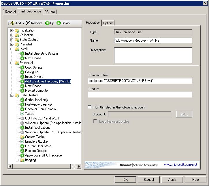 UIU MDT task sequence highlight