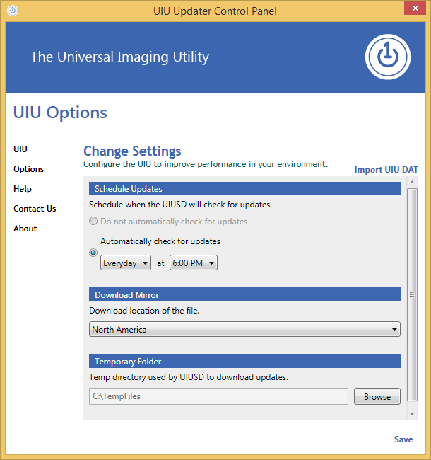 UIU MDT select temp location