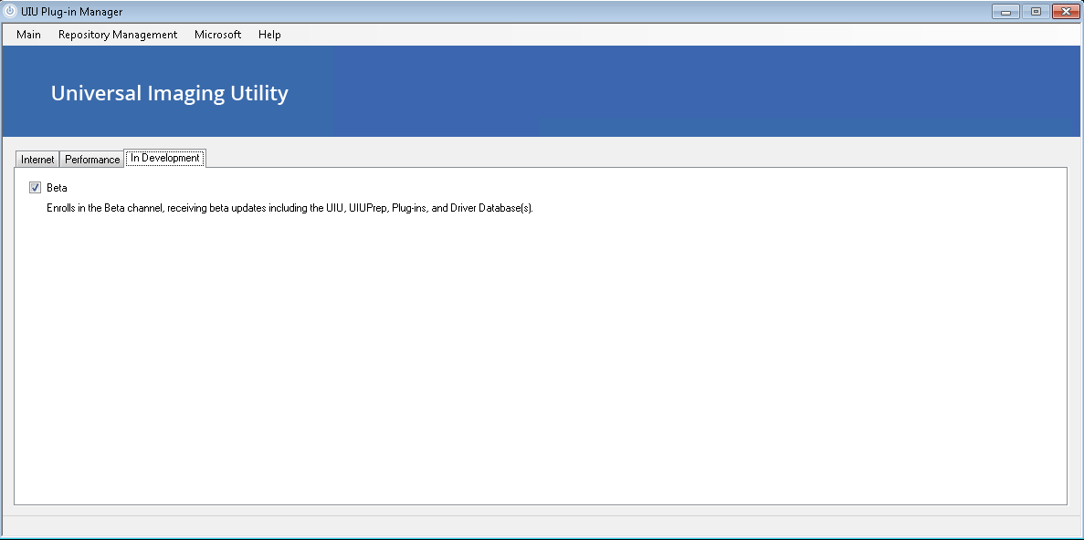 UIUPM Main Settings In Development