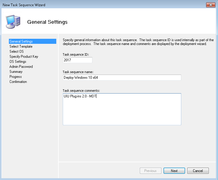 UIU MDT general settings