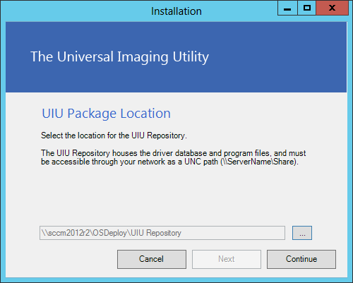 UIU SCCM package location
