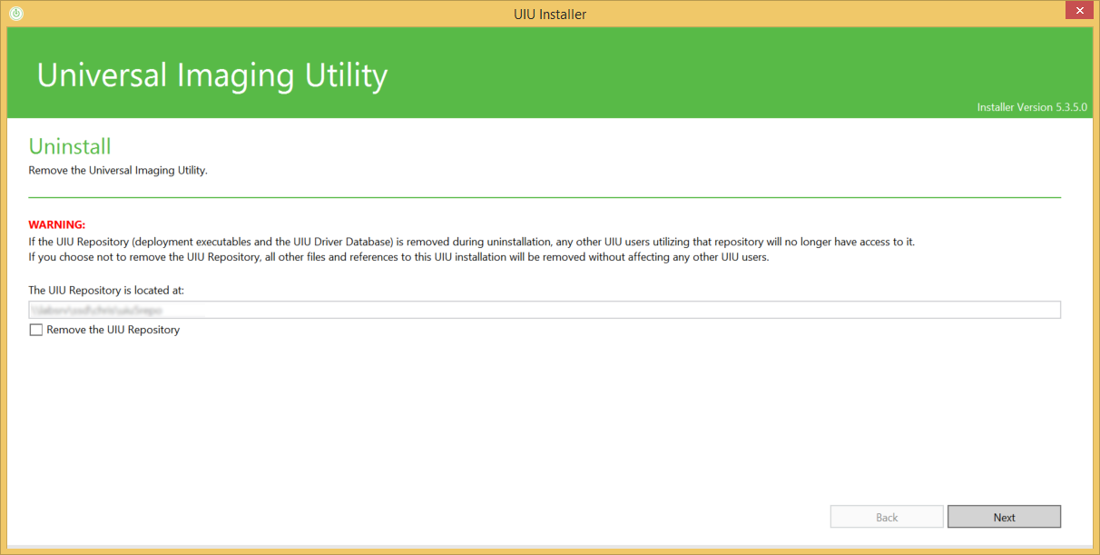 uiu 5 uninstall warning