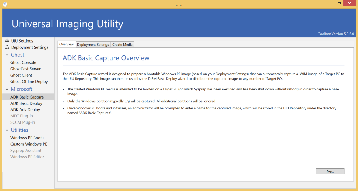 uiu adk capture overview