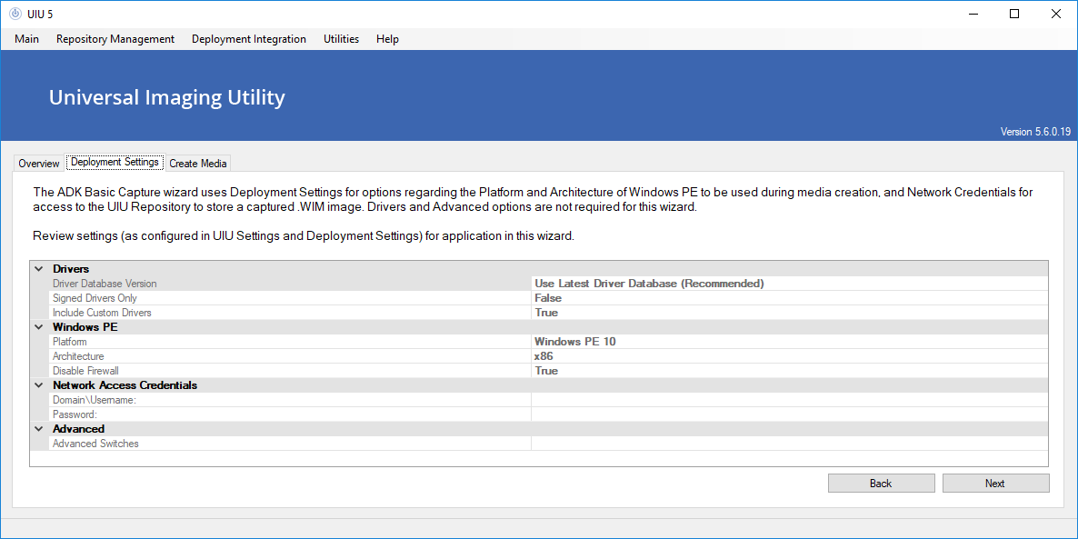 uiu adk capture settings